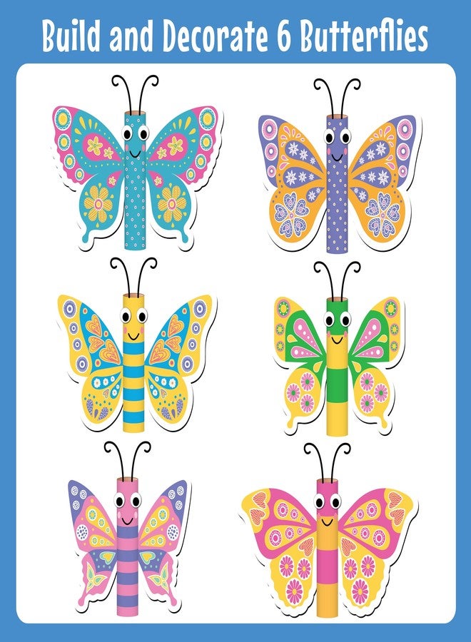 WONDRBOX Butterfly Making Craft Kit for Kids | DIY Arts & Crafts with 150+ Stickers & 6 Butterflies | Creative Activity Toy Age 5-12 | Birthday & Return Gift for Boys & Girls - Image 3